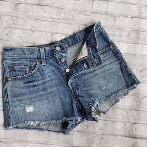 Levi's 501 shorts raw hem